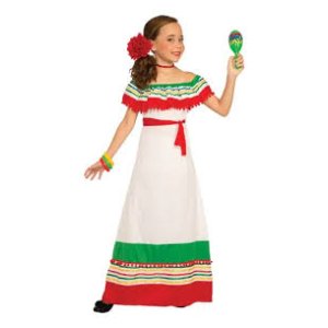 DISFRAZ VESTIDO MEXICANA NINA CARNAVAL