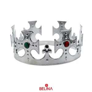 CORONA PRINCIPE PLASTICO PLATEADO FESTY