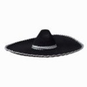 Sombrero mexicano negro grande (x1)