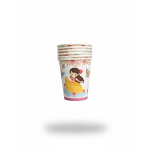 Vaso Polipapel Princesa Mariposa (6 unidades)