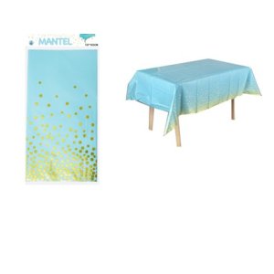 MANTEL CELESTE POLKA DORADO 137X183 MP