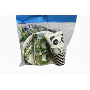 Pack cumpleaños Oso Panda para 6 invitados