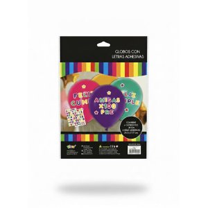 Sticker letras adhesivas "Feliz Cumple amigas" para globos