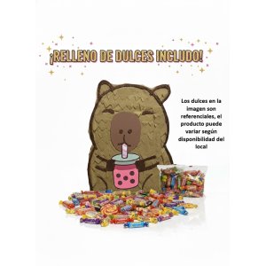 Piñata Artesanal Capibara Boba Tea - Imagen 2