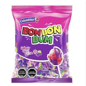 DULCE BOM BOM BUM  UVA FRESA 24 UNID