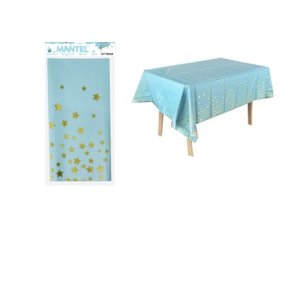 Mantel celeste tornasol con estrella (137x183CM)
