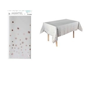 Mantel tornasol con estrella rosa gold (137x183CM)