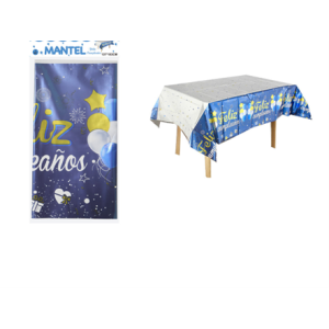 MANTEL METALIZADO FC AZUL MR PARTY