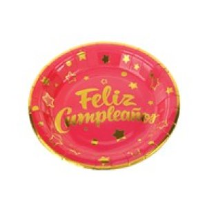 PLATO CARTON FC ROJO DORADO 6 UNID BE