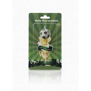 Vela Decorativa Temática Futbol Balón y Copa FC