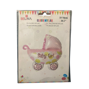 Globo foil coche "baby girl" (72x78)