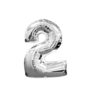 Globo foil número 2 plata (32 pulgadas)