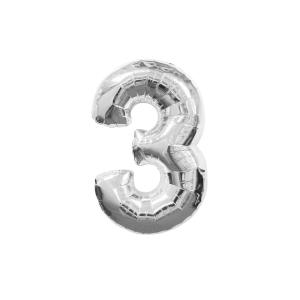 GLOBO FOIL 32 PULG PLATA 3 MP