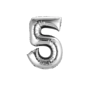 GLOBO FOIL 32 PULG PLATA 5 MP