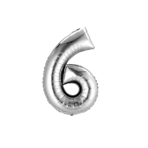GLOBO FOIL 32 PULG PLATA 6 MP