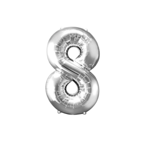 GLOBO FOIL 32 PULG PLATA 8 MP