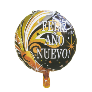 Globo feliz año nuevo negro