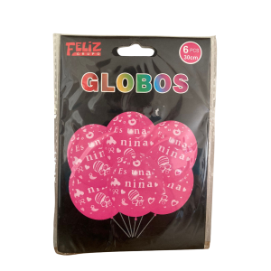 SET GLOBOS ES UNA NIÑA 6PCS GFELIZ
