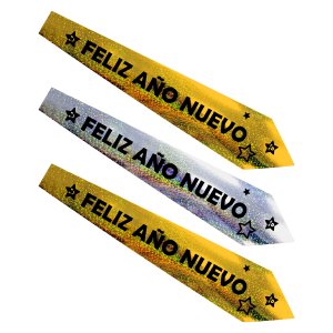 Corbata cotillón feliz año nuevo (3 unidades)