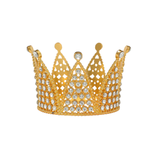 Corona decorativa dorada con perlas 1 unidad