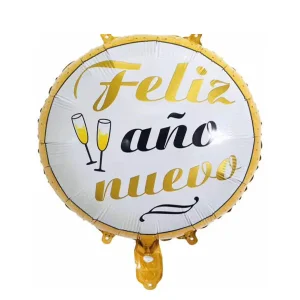 Globo feliz año nuevo blanco