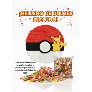Piñata Artesanal Pokémon Pikachu y Pokéball - Imagen 2