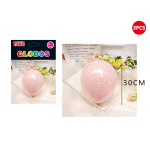 GLOBO ROSADO CON ESTRELLAS GFELIZ