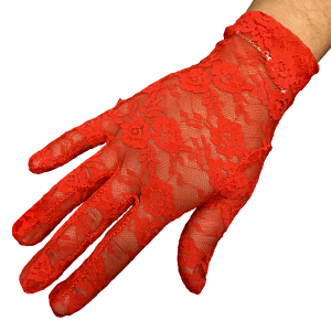 GUANTE ENCAJE  21CM ROJO  FESTY