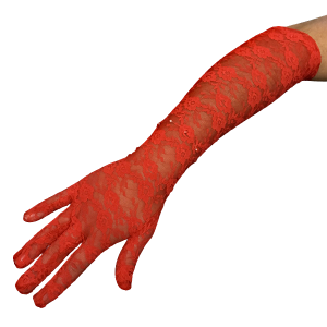 GUANTE ENCAJE ROJO 45CM FESTY