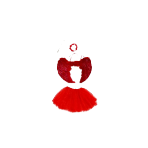 SET ALAS PLUMAS CINTILLO CARNAVAL ROJA