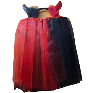 HALLOWEEN TUTU NEGRO ROJO CINTILLO GFE