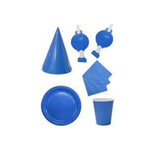 SET DE CUMPLE LISO AZUL 30 PCS MR PARTY