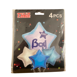 SET GLOBO FOIL BOY 4PCS GFELIZ