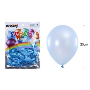 GLOBO METAL 25CM AZUL 50 UNI MPA