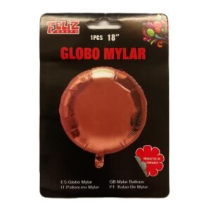 Globo circular metalizado color cobre 1 unidad (18IN)