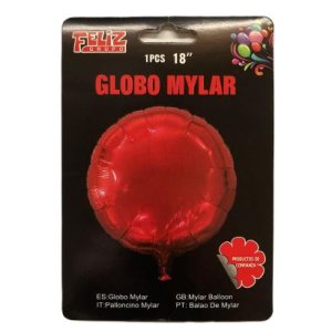 GLOBO FOIL REDONDO ROJO 18 PULG GF