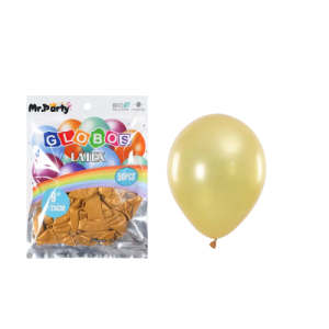 GLOBO METAL 25CM DORADO 50 UNID MP
