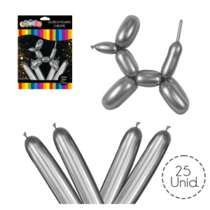 GLOBO FIGURA CHROME PLATA 25 UNID VIERI