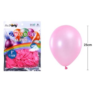 GLOBO  METAL 25CM  ROSADO 50 UNID MP