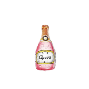 Globo foil botella cheers rosada