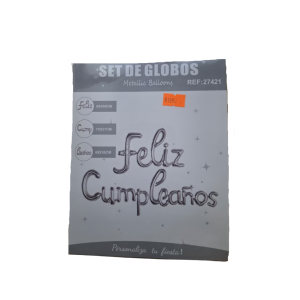 SET FOIL FELIZ CUMPLEAÑOS PLATA