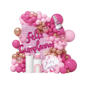 SET GLOBOS FC FUCSIA 60  PCS BE