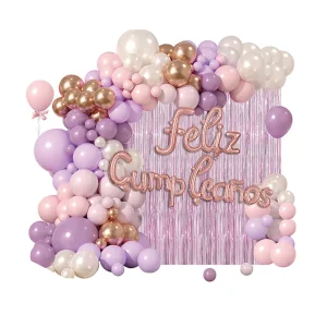 SET GLOBOS DECORATIVOS LILA 82 PCS BE