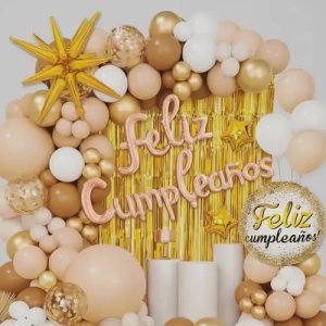 SET GLOBO DORADO ARENA 63 PCS BE